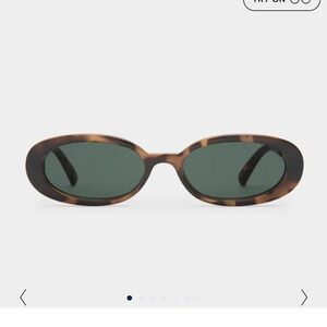 Le Specs Tortoise Shell Oval Sunglasses